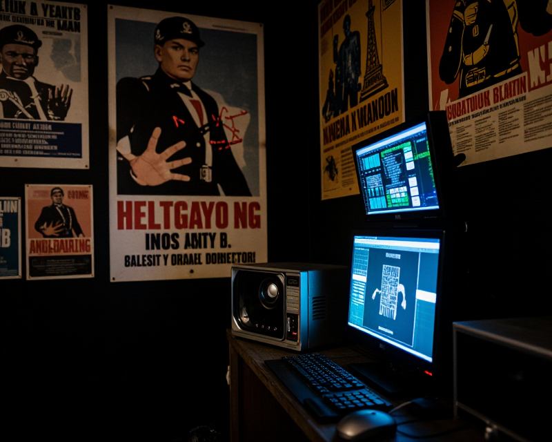 North Korean propaganda technology concept