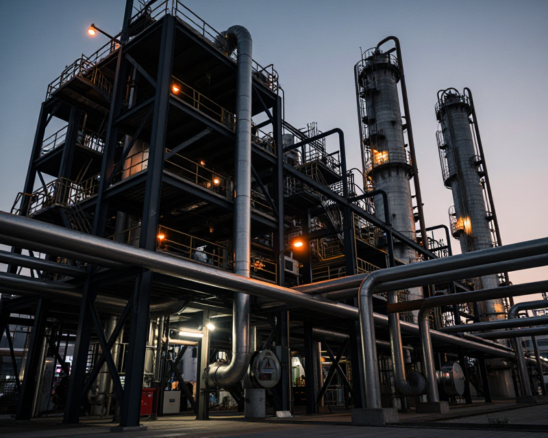Industrial Plant at Twilight