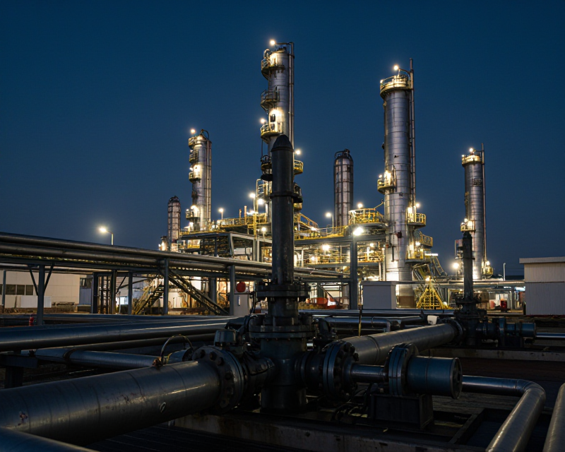 Industrial Refinery at Twilight