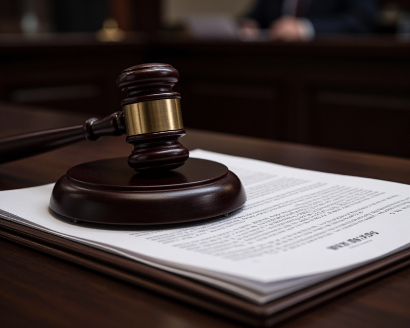 Judicial Gavel in Courtroom