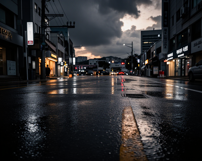 Rainy Seoul Street